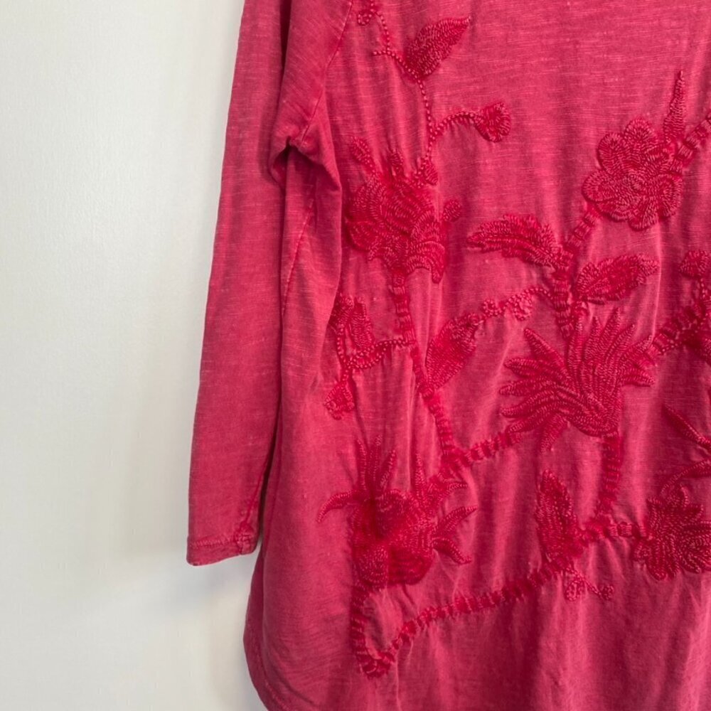 Lucky Brand Pink Crochet Floral Long Sleeve Top - Picture 9 of 11